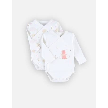 Set 2 bodies croisés imprimés manches longues Lina & Joy BEIGE 1 - vertbaudet enfant 