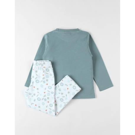 Pyjama 2 pièces léopard en jersey sauge/écru BLANC 2 - vertbaudet enfant 