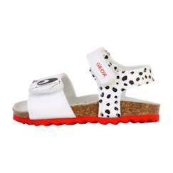 Chaussures-Sandales Cuir Geox Chalki - Blanc / Noir - Enfant - Ouvert - Confort exceptionnel