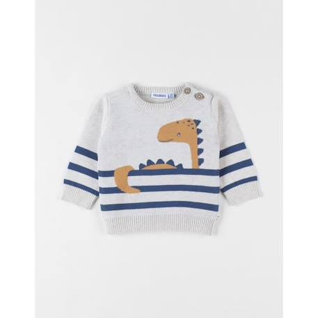 Bébé-Pull dino en coton chiné