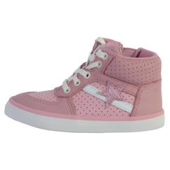 Chaussures-Chaussures fille 23-38-Baskets, tennis-Basket Montante Cuir Enfant Clarks City Flake - CLARKS - Blanc - Version haute - Rond - Confort exceptionnel