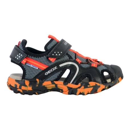 Sandales enfant Geox Juniors Borealis Noir/Rouge - Marque GEOX - Fermeture à scratch - Confort exceptionnel NOIR 2 - vertbaudet enfant 