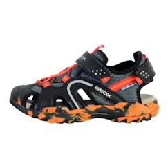 Sandales enfant Geox Juniors Borealis Noir/Rouge - Marque GEOX - Fermeture à scratch - Confort exceptionnel  - vertbaudet enfant