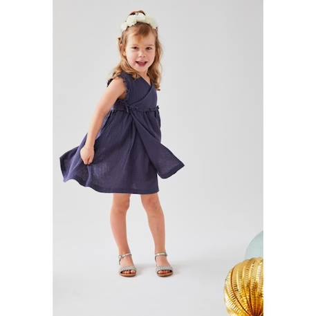 Robe portefeuille en mousseline de coton BLEU 4 - vertbaudet enfant 