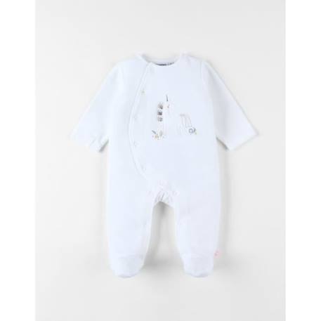 Pyjama 1 pièce licorne en velours BLANC 1 - vertbaudet enfant 