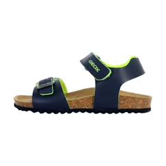 -Sandale Enfant Geox Ghita - Navy-Fluo Jaune - Ouvert - Confort Exceptionnel