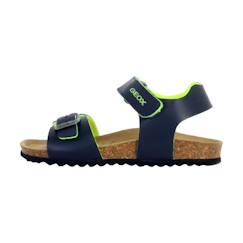 Chaussures-Chaussures fille 23-38-Sandales-Sandale Enfant Geox Ghita - Navy-Fluo Jaune - Ouvert - Confort Exceptionnel