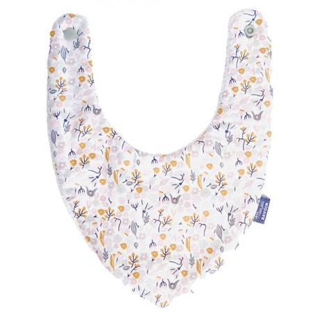 Bavoir bandana Liberty fleuri rose clair - 100% coton - 3 à 18 mois - Absorption maximale - Fermeture pression - Lavage à 40° BLANC 1 - vertbaudet enfant 