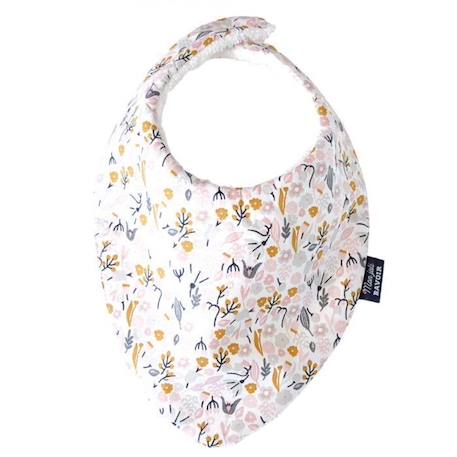 Bavoir bandana Liberty fleuri rose clair - 100% coton - 3 à 18 mois - Absorption maximale - Fermeture pression - Lavage à 40° BLANC 3 - vertbaudet enfant 