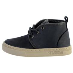 Chaussures-Chaussures garçon 23-38-Boots, bottines-Basket Montante Cuir Enfant - Natural World - Safari On Nappa - Noir - Lacets ronds - Confort exceptionnel