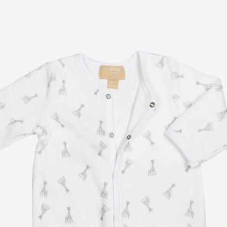 Pyjama naissance Sophie la Girafe - TROIS KILOS SEPT - Blanc - Unisexe - Velours bio BLANC 4 - vertbaudet enfant 