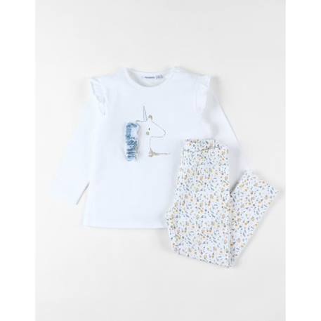 Pyjama 2 pièces licorne en jersey BLANC 1 - vertbaudet enfant 