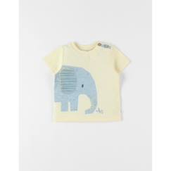 T-shirt éléphant à courtes manches pâle  - vertbaudet enfant