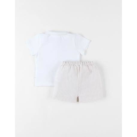 Ensemble polo + short beige/écru BLANC 2 - vertbaudet enfant 