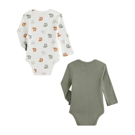 Lot de 2 bodies bébé manches longues Canaille BLANC 2 - vertbaudet enfant 