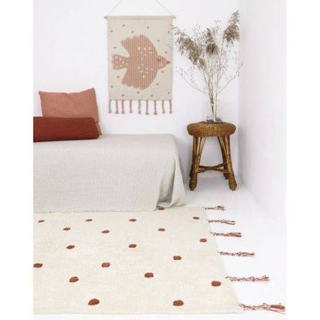 Tapis enfant Nümi tissé main coton naturel / ambre 100x150 - Nattiot BEIGE 2 - vertbaudet enfant 