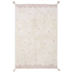 Linge de maison et décoration-Tapis enfant Minna tissé main en coton naturel / rose 100x150 - Nattiot