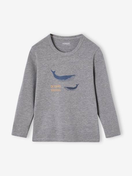 lot de 3 tee-shirts 'Baleine' garçon manches longues bleu ciel 2 - vertbaudet enfant 