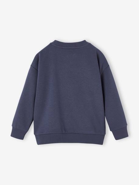 Sweat col rond graffitis garçon bleu nuit+gris chiné 2 - vertbaudet enfant 