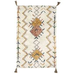 Jouet-Premier âge-Tapis - NATTIOT - Trishna - Motifs berbères naturel / jaune - 110x160 cm - Intérieur