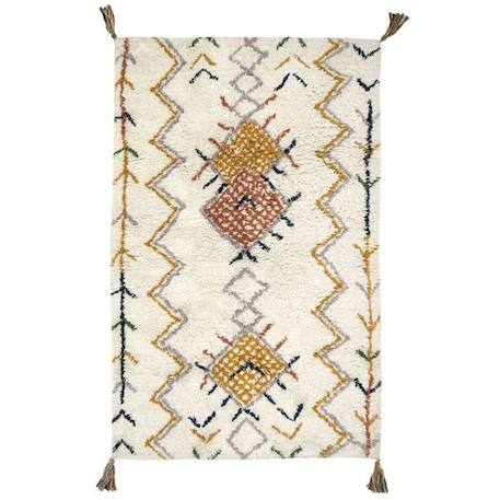 Tapis - NATTIOT - Trishna - Motifs berbères naturel / jaune - 110x160 cm - Intérieur JAUNE 1 - vertbaudet enfant 