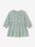 Robe à volants bébé fille en gaze de coton vert sauge+vieux rose 1 - vertbaudet enfant 