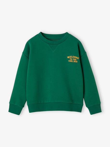 Sweat grand motif school bus au dos garçon vert 8 - vertbaudet enfant 