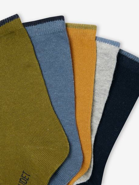 Lot de 5 paires de chaussettes Basics garçon olive 2 - vertbaudet enfant 