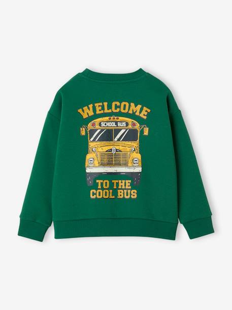 Sweat grand motif school bus au dos garçon vert 5 - vertbaudet enfant 