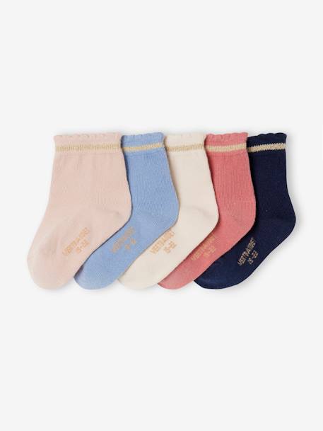 Bébé-Lot de 5 paires de chaussettes bébé avec détails scintillants