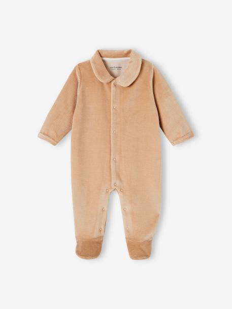 Lot 2 dors-bien en velours côtelé ouverture naissance bébé beige 3 - vertbaudet enfant 