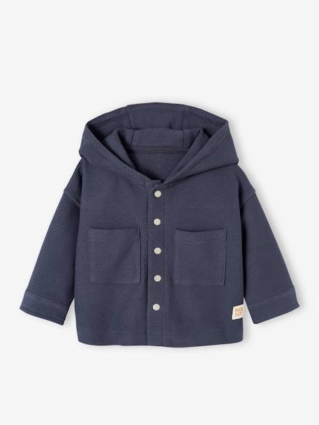 Chemise à capuche pressionnée devant bébé bleu ardoise 1 - vertbaudet enfant 