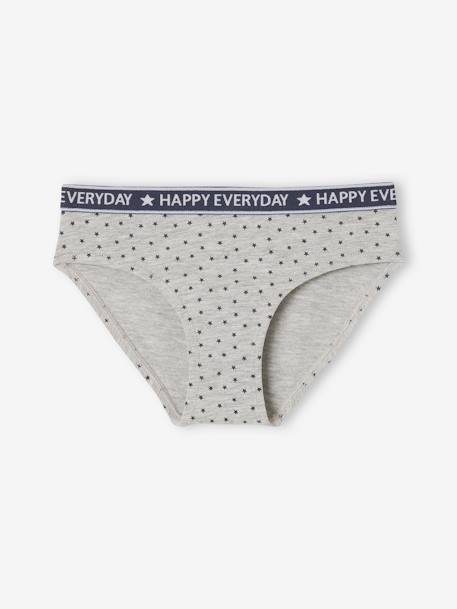 Lot de 5 culottes Happy everyday fille gris chiné 2 - vertbaudet enfant 