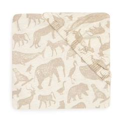 Drap-housse - JOLLEIN - Animaux - 100% coton - Beige - 60x120 cm - Lit bébé  - vertbaudet enfant