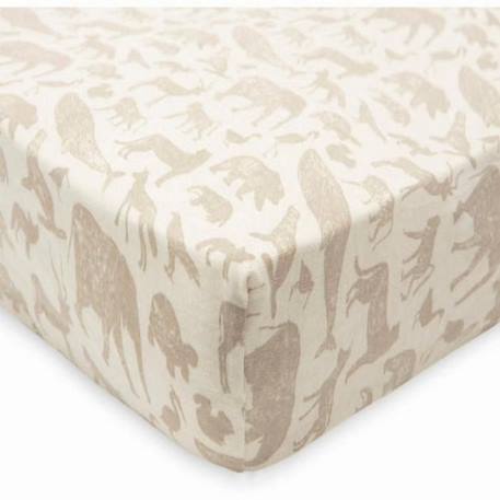 Drap-housse - JOLLEIN - Animaux - 100% coton - Beige - 60x120 cm - Lit bébé BEIGE 2 - vertbaudet enfant 