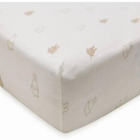 Drap-housse - JOLLEIN - Happy Miffy - 100% coton - Beige - Nougat - 60x120 cm - Lit bébé BEIGE 2 - vertbaudet enfant 