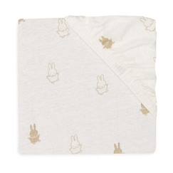 Linge de maison et décoration-Linge de lit bébé-Drap-housse - JOLLEIN - Happy Miffy - 100% coton - Beige - Nougat - 60x120 cm - Lit bébé