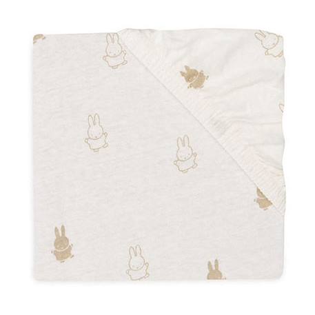 Drap-housse - JOLLEIN - Happy Miffy - 100% coton - Beige - Nougat - 60x120 cm - Lit bébé BEIGE 1 - vertbaudet enfant 