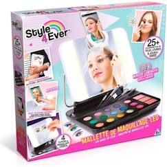Jouet-Activités artistiques et musicales-Mallette de maquillage pour enfant avec miroir LED et porte-téléphone - Style 4 Ever - Canal Toys