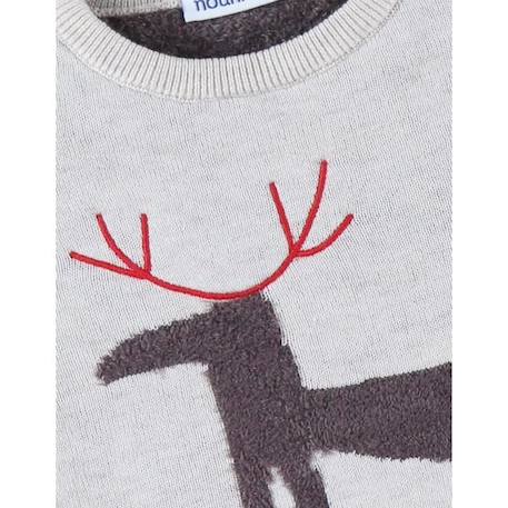 Pull tricot Noël chiné beige BEIGE 3 - vertbaudet enfant 