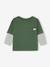 T-shirt manches longues effet superposition bébé vert sapin 1 - vertbaudet enfant 