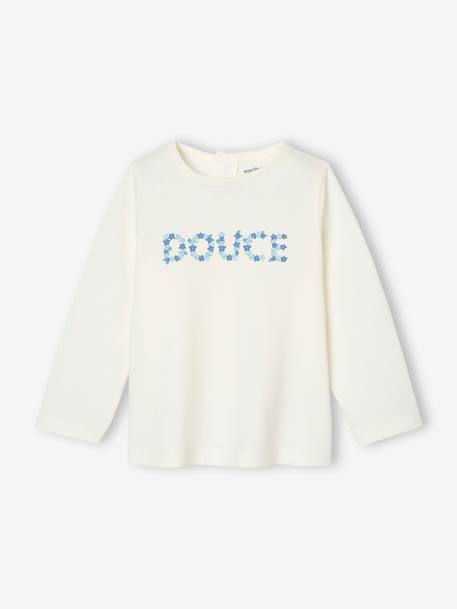 T-shirt motif fleuri "douce" bébé  - vertbaudet enfant