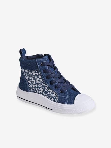 Basket effet jean fille bleu jean 1 - vertbaudet enfant 