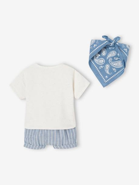 Ensemble bébé chemise + short + bandana bleu 5 - vertbaudet enfant 