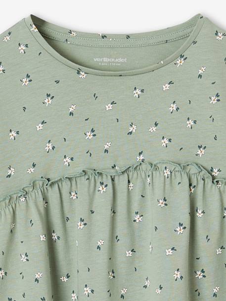 T-shirt forme blouse imprimé fille rose poudré+vert de gris 6 - vertbaudet enfant 