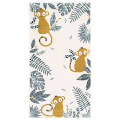 -Tapis enfant Monkey Paradise tissé main polypropylène miel 80x150 - Nattiot