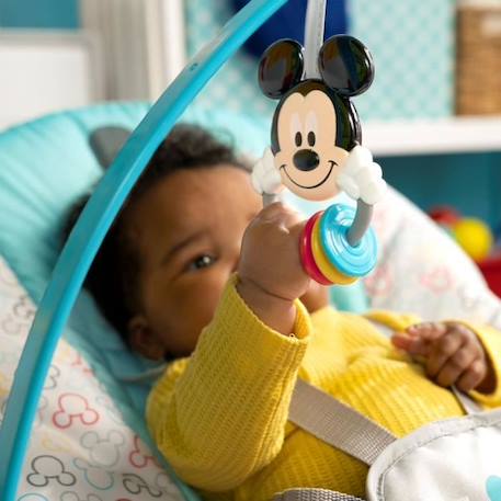 DISNEY BABY Transat évolutif (utilisable jusqu'à 30 mois) - Mickey My Best Friend, 2 jouets inclus, Vibrations automatiques, Harnais BLANC 6 - vertbaudet enfant 