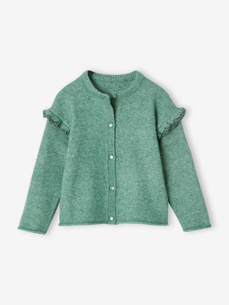 Gilet manches à volant fantaisie fille rose+vert 4 - vertbaudet enfant 