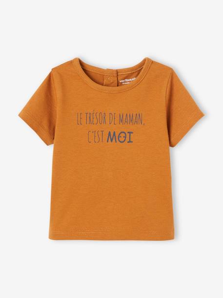 Tee-shirt bébé à message manches courtes caramel 1 - vertbaudet enfant 