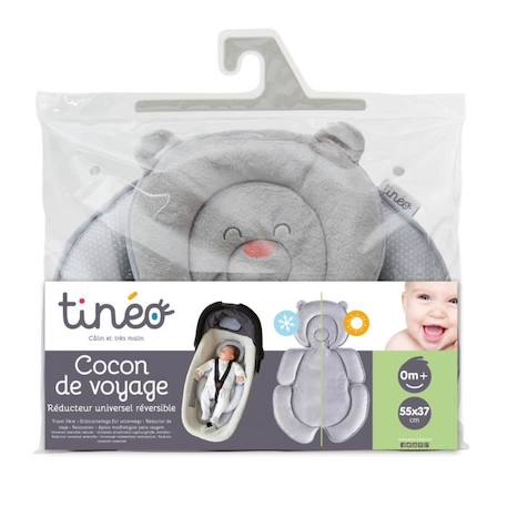 TINÉO - Cocon De Voyage Bébé, Réducteur Bébé, Universel, Face Hiver, Face Été, Cale Tête, 55x37cm (Gris) GRIS 3 - vertbaudet enfant 